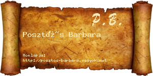 Posztós Barbara névjegykártya
