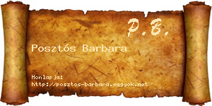 Posztós Barbara névjegykártya